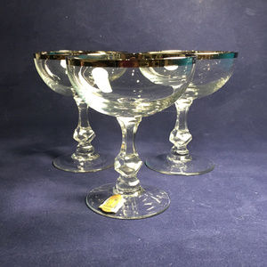BLEFELD Silver Rim Champagne Crystal Glass